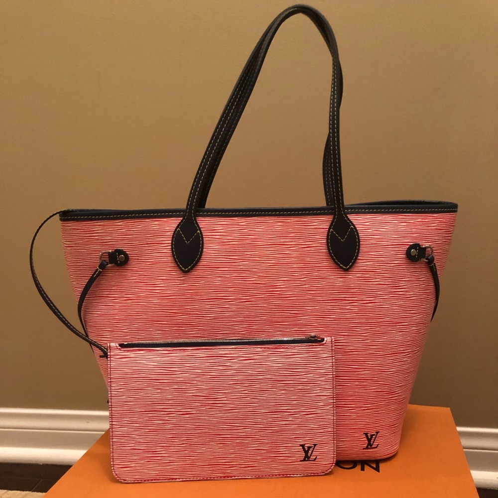 Louis Vuitton Neverfull MM Denim Rouge UB1067
